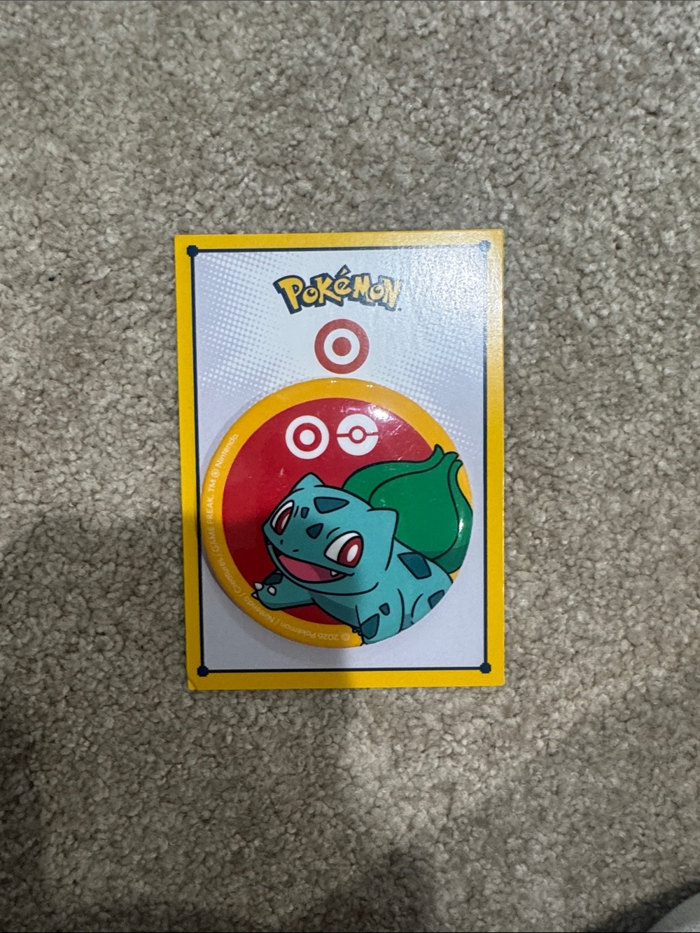 Pokemon Bulbasaur Pin - Green, Red, Yellow